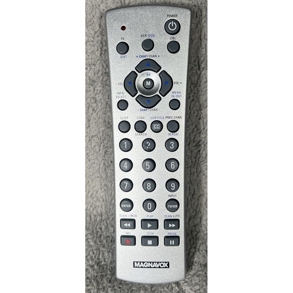 Magnavox CL032 Remote Control Silver Tested- Working DVD VCR Genuine Replacement